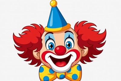 Cartoon Clown with Big Smile