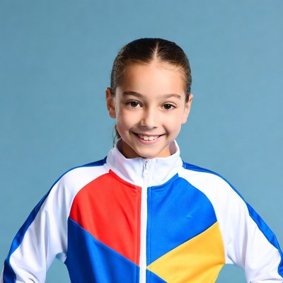 Smiling girl in colorful jacket