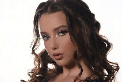 Beautiful woman with curly hair