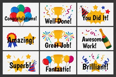 Celebration Award Clipart Icons Grid