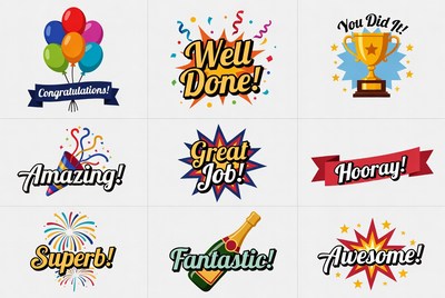 Celebration Badges and Icons Set