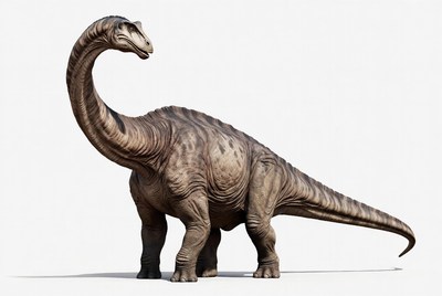 Brontosaurus Dinosaur on White Background