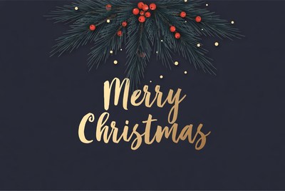 Merry Christmas with Pine Branches