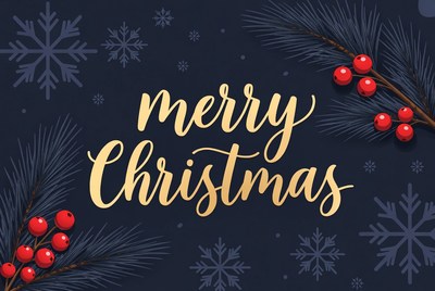Merry Christmas Gold Text Illustration