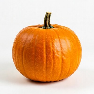 Orange pumpkin with green stem