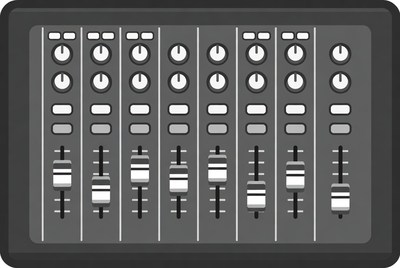 Audio Mixing Console Illustration