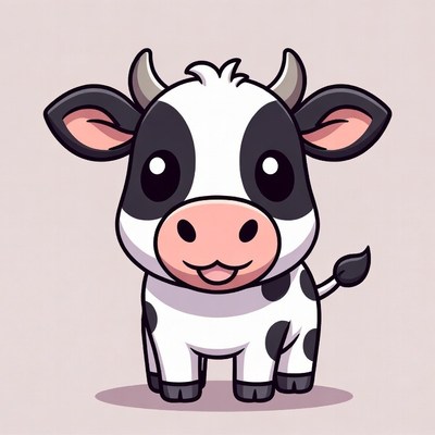Cute cartoon cow illustration
