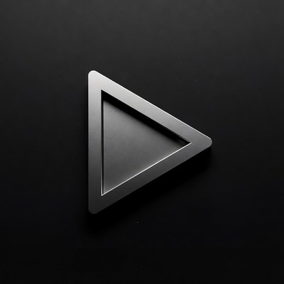 Silver Play Button Icon