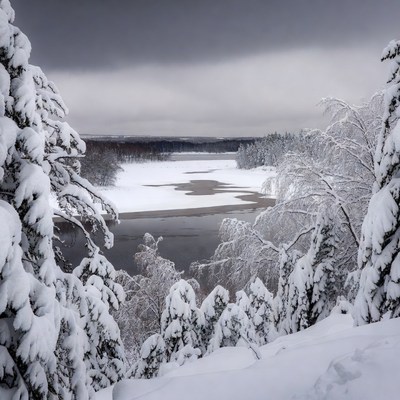 Snowy River Forest Winter Landscape