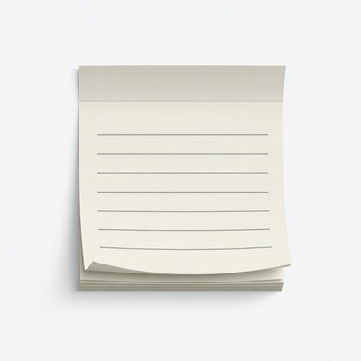 Blank Lined Sticky Note Pad