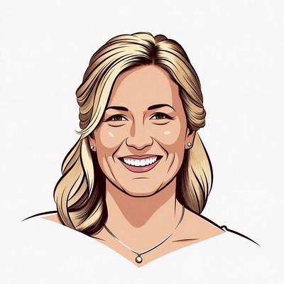 Smiling blonde woman portrait