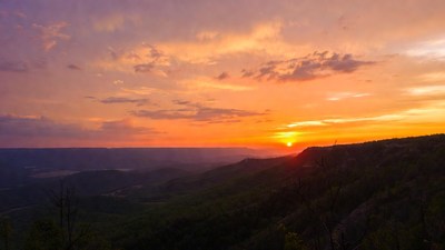 Sunset over Mountain Valley