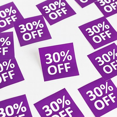 Purple 30% Off Sale Stickers