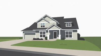 Modern Gray House with Garage