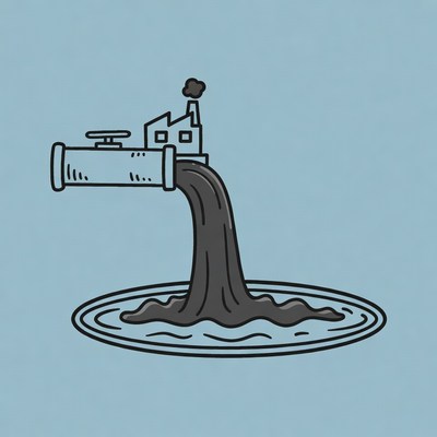 Factory Pipe Pouring Polluted Water