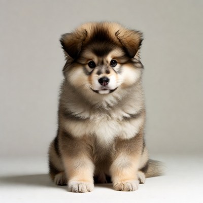 Fluffy Pomeranian Puppy Sitting