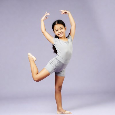 Asian girl doing ballet pose