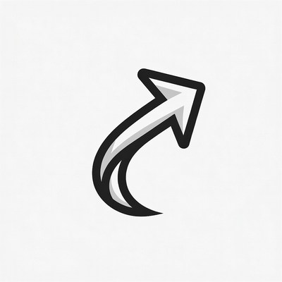 Curved Black Arrow Icon