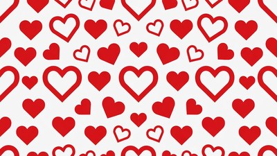 Red Heart Pattern on White