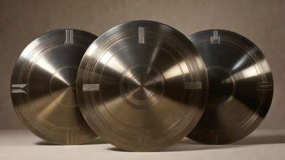 Three Bronze Metallic Discs