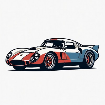 Classic Race Car Illustration
