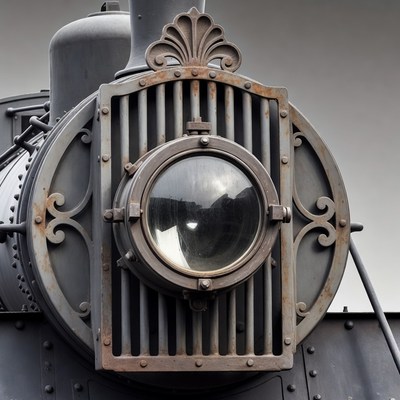 Vintage Steam Locomotive Headlight