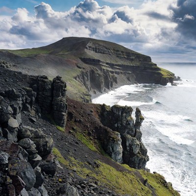 Dramatic Volcanic Cliffs by Ocean