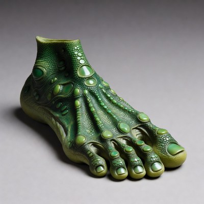 Green Alien Foot Sculpture