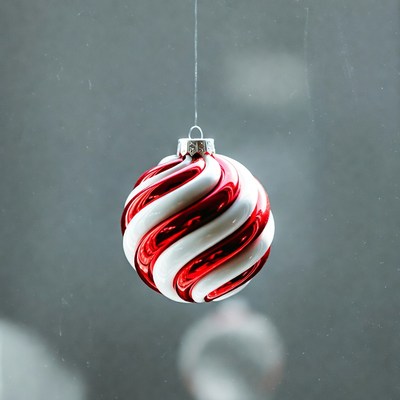 Red White Swirled Christmas Ornament