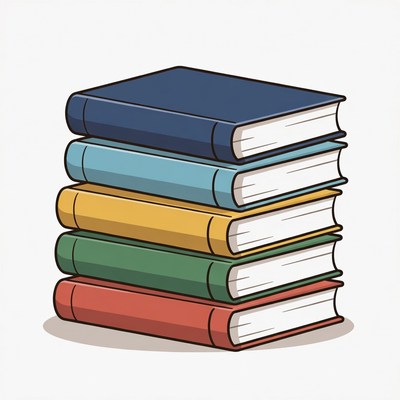 Stack of colorful books illustration