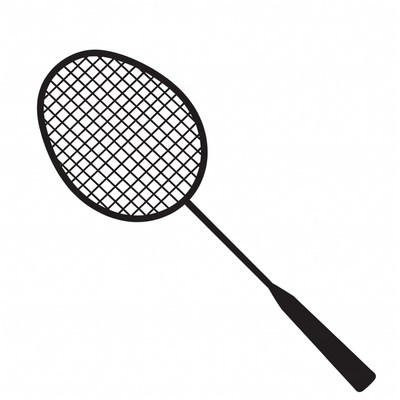Black badminton racket illustration