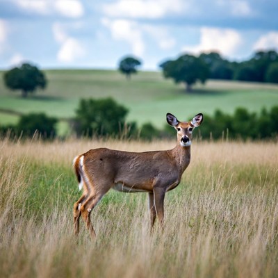 Doe standing in grassy field