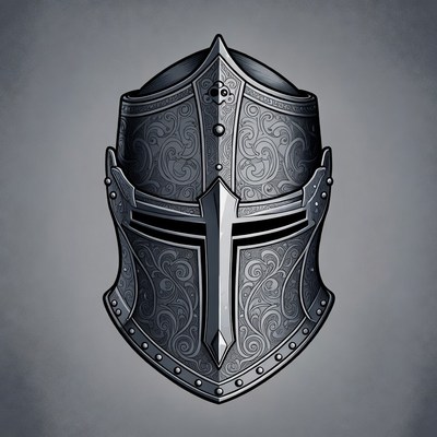 Ornate Medieval Knight Helmet