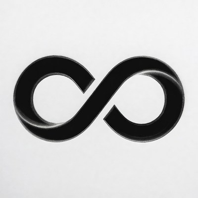Black infinity symbol