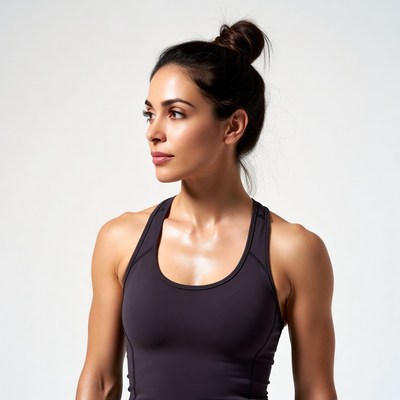 Profile of woman in tank top