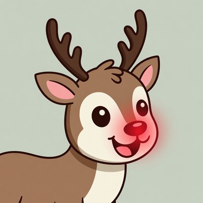 Cute Rudolph Reindeer Illustration