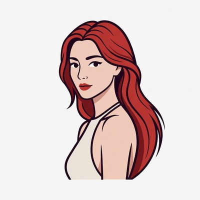 Woman with long red hair