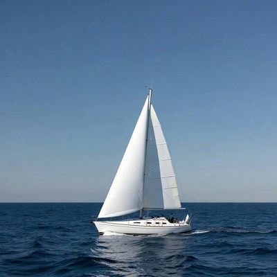 White sailboat sailing on ocean