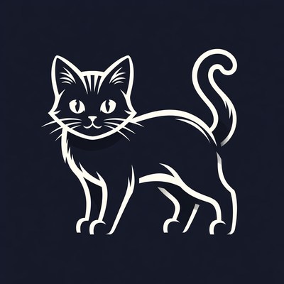 Black cat illustration