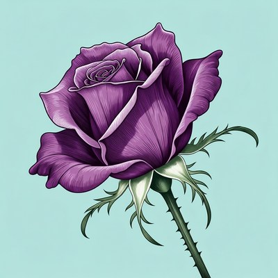Purple Rose Illustration