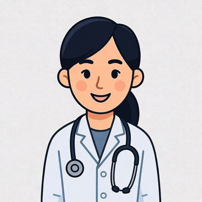 Asian female doctor smiling with stethoscope