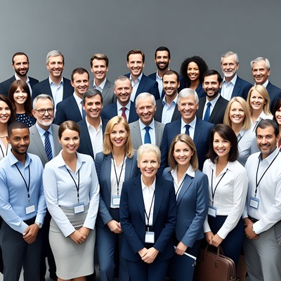 Diverse business team group photo