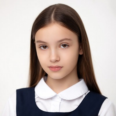 Girl in school uniform portrait