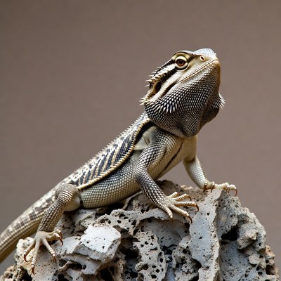 Bearded Dragon on Rock