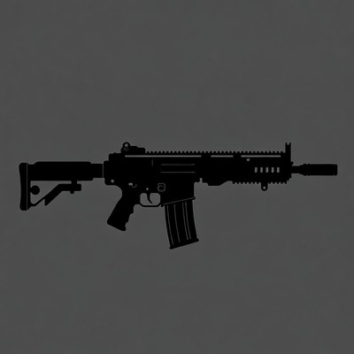 Black Silhouette Assault Rifle