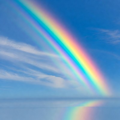 Vibrant Rainbow Over Calm Water