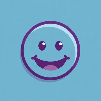 Smiling Blue Emoji Face