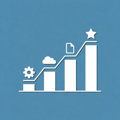 Progress Chart with Gear Cloud Star
