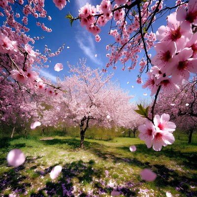Cherry Blossom Trees in Bloom