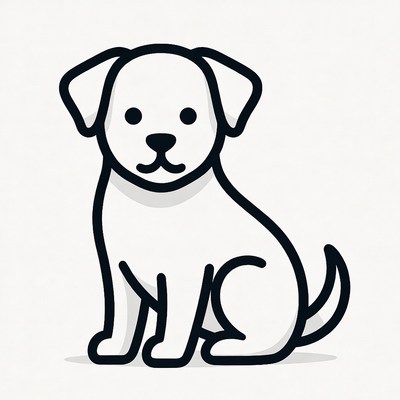 Cute sitting puppy illustration